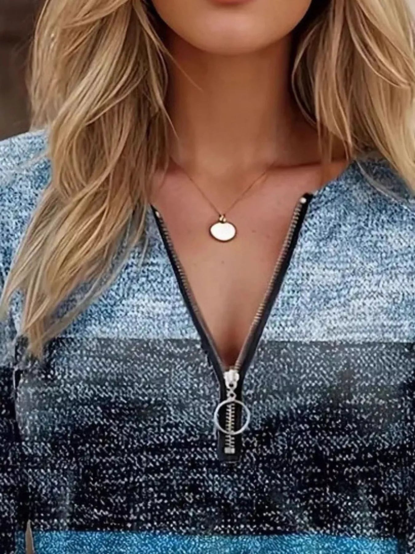 Quarter Zip Color Block Top 