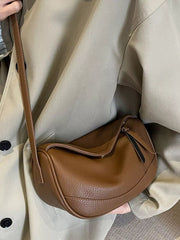 Minimalist Style Leather Crossbody Bag 