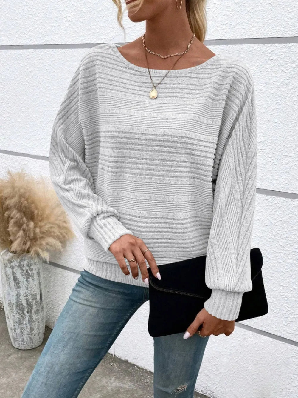 Full Size Round Neck Long Sleeve Top 