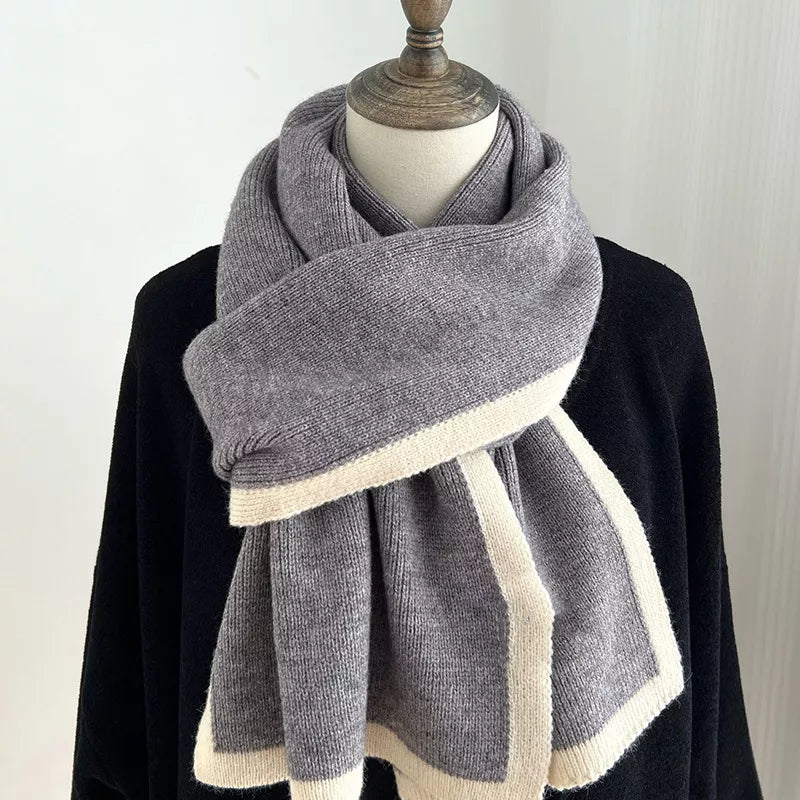 Contrast Trim Winter Scarf 