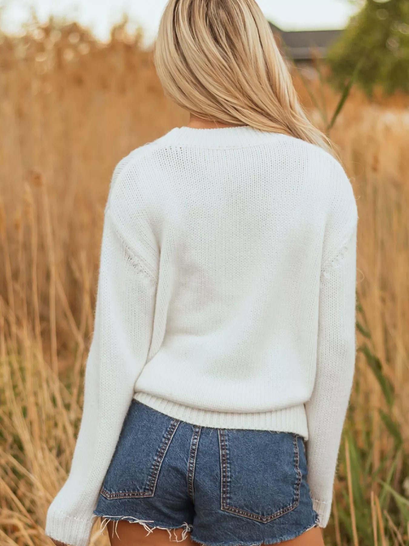 Embroidered Bow Boots Graphic Drop Shoulder Sweater 