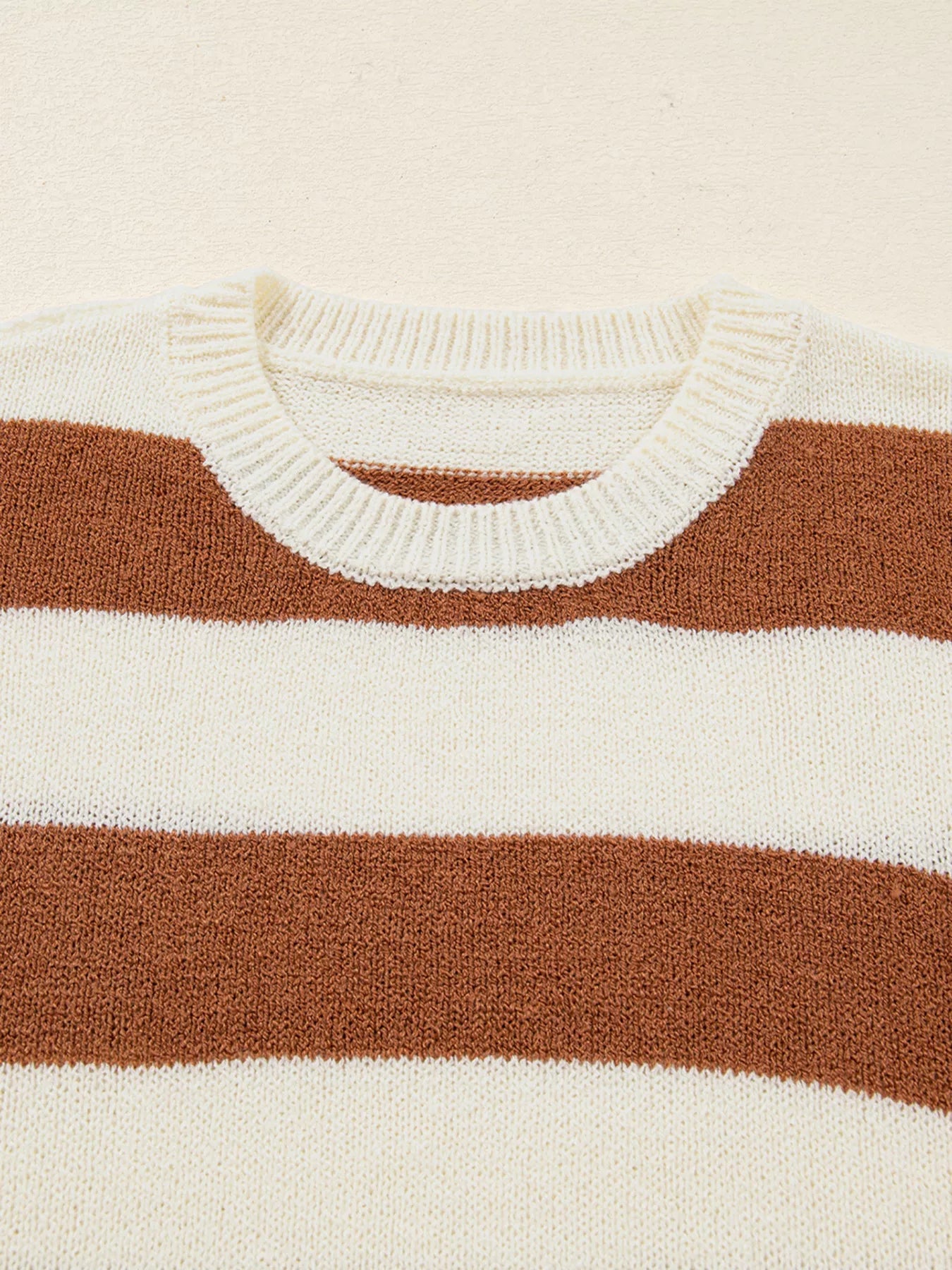 Stripe Drop Shoulder Sleeve Patchwork Baggy Sweater 