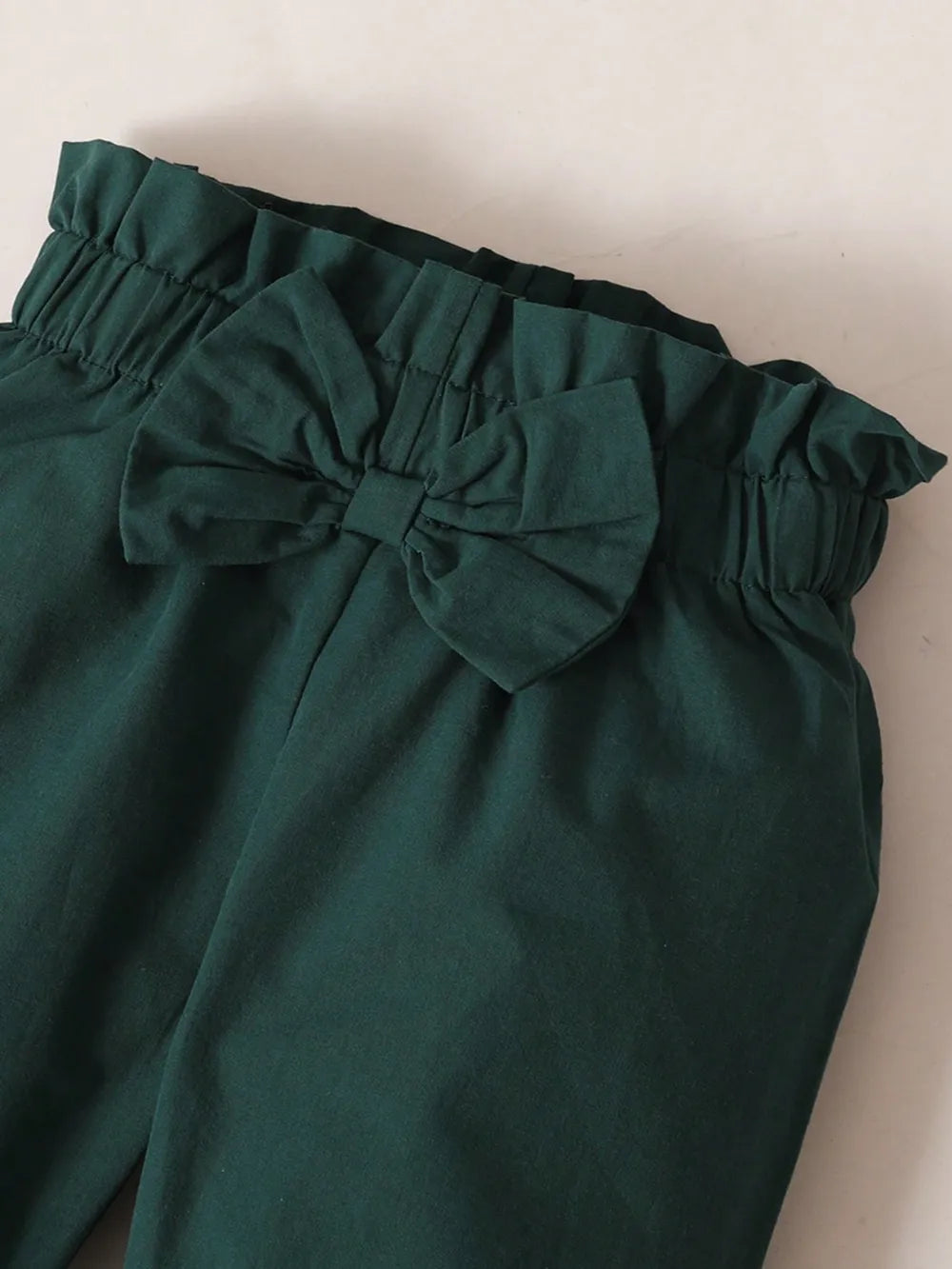 Children's Contrast Ruffled Top and Pants Set 