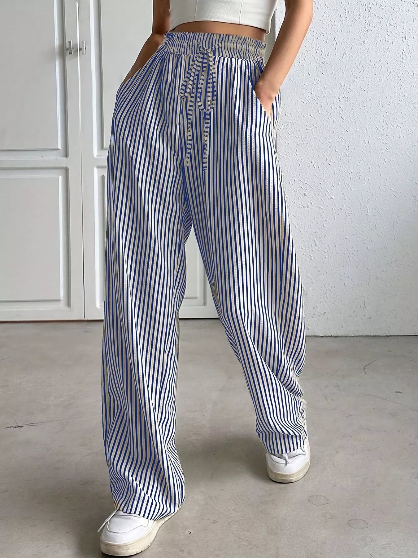 Striped Wide Leg Pants 