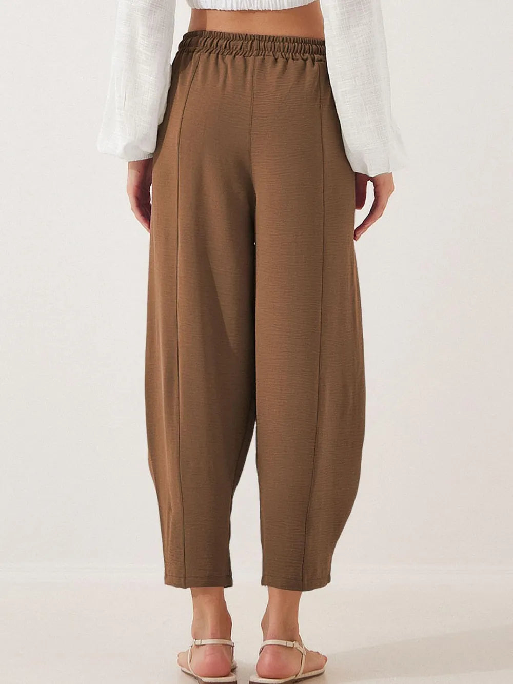 Full Size Drawstring Cropped Jogger Pants Plus Size 