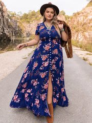 Plus Size V-Neck Maxi Dress 