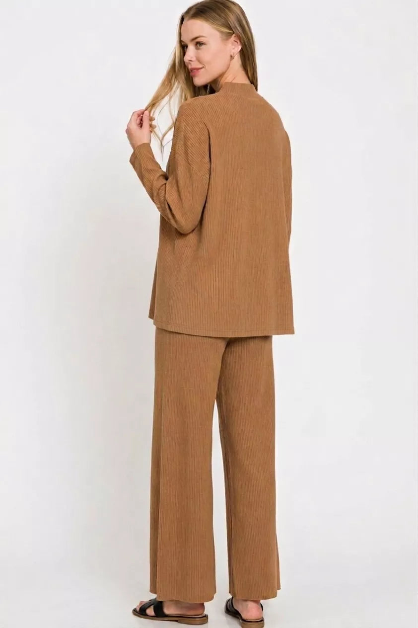 Zenana Viscose Sweater Top & Pants Set 