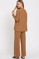 Zenana Viscose Sweater Top & Pants Set 