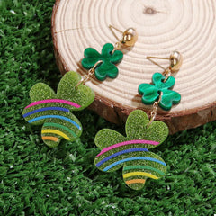 Lucky Clover Dangle Earrings 