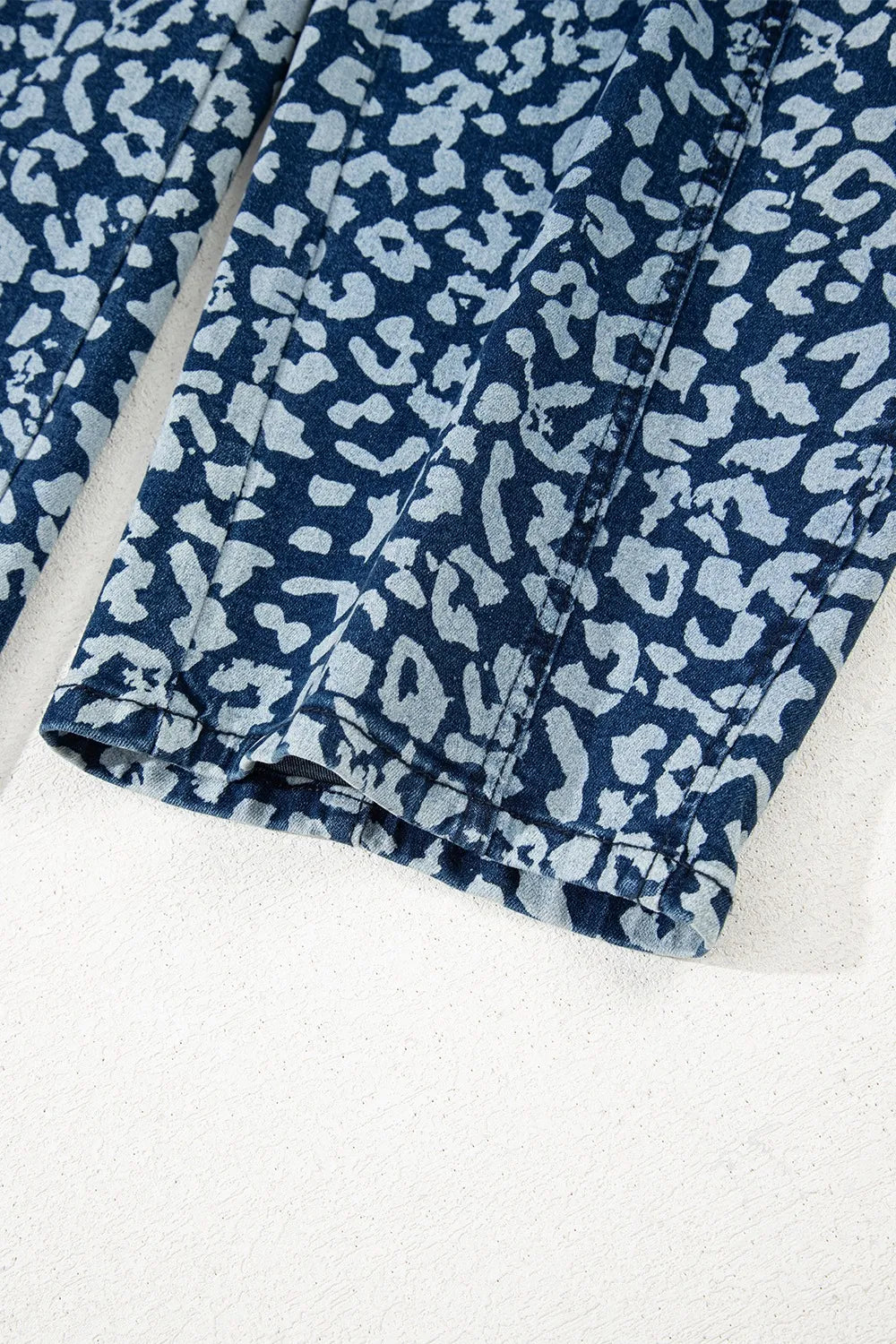 Leopard Print Wide Leg Jeans 