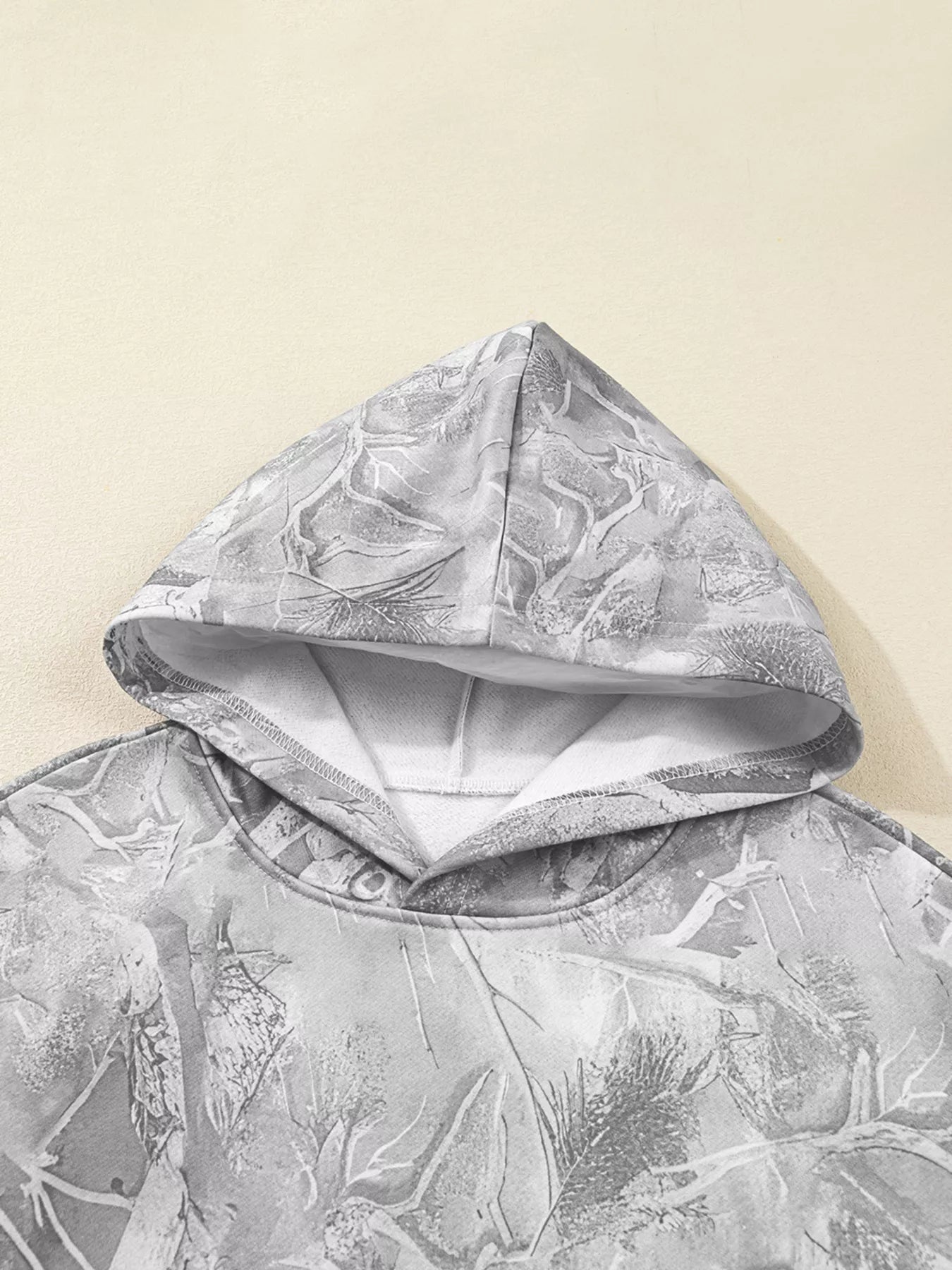 Camouflage Woodland Print Oversized Sporty Hoodie 