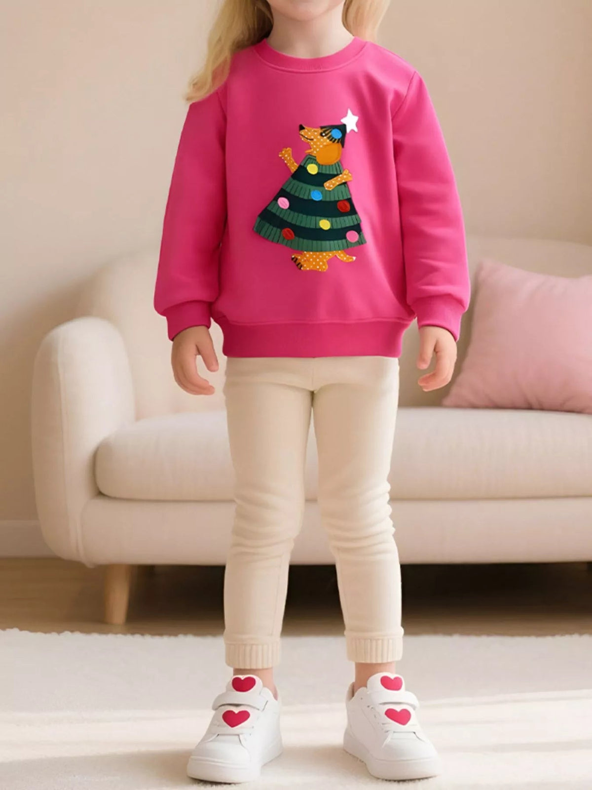 Children's Christmas Tree Applique Sweatshirt 