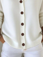 Full Size V-Neck Button-Down Knit Cardigan Plus Size 