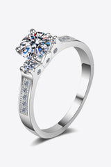 Lucky Charm Moissanite Rhodium-Plated Ring 