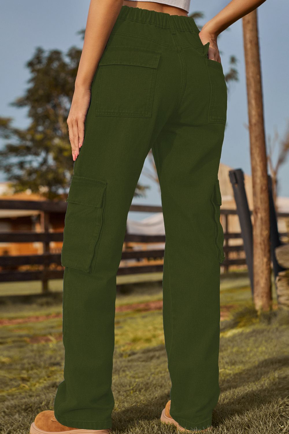 Loose Fit Long Jeans with Pockets 
