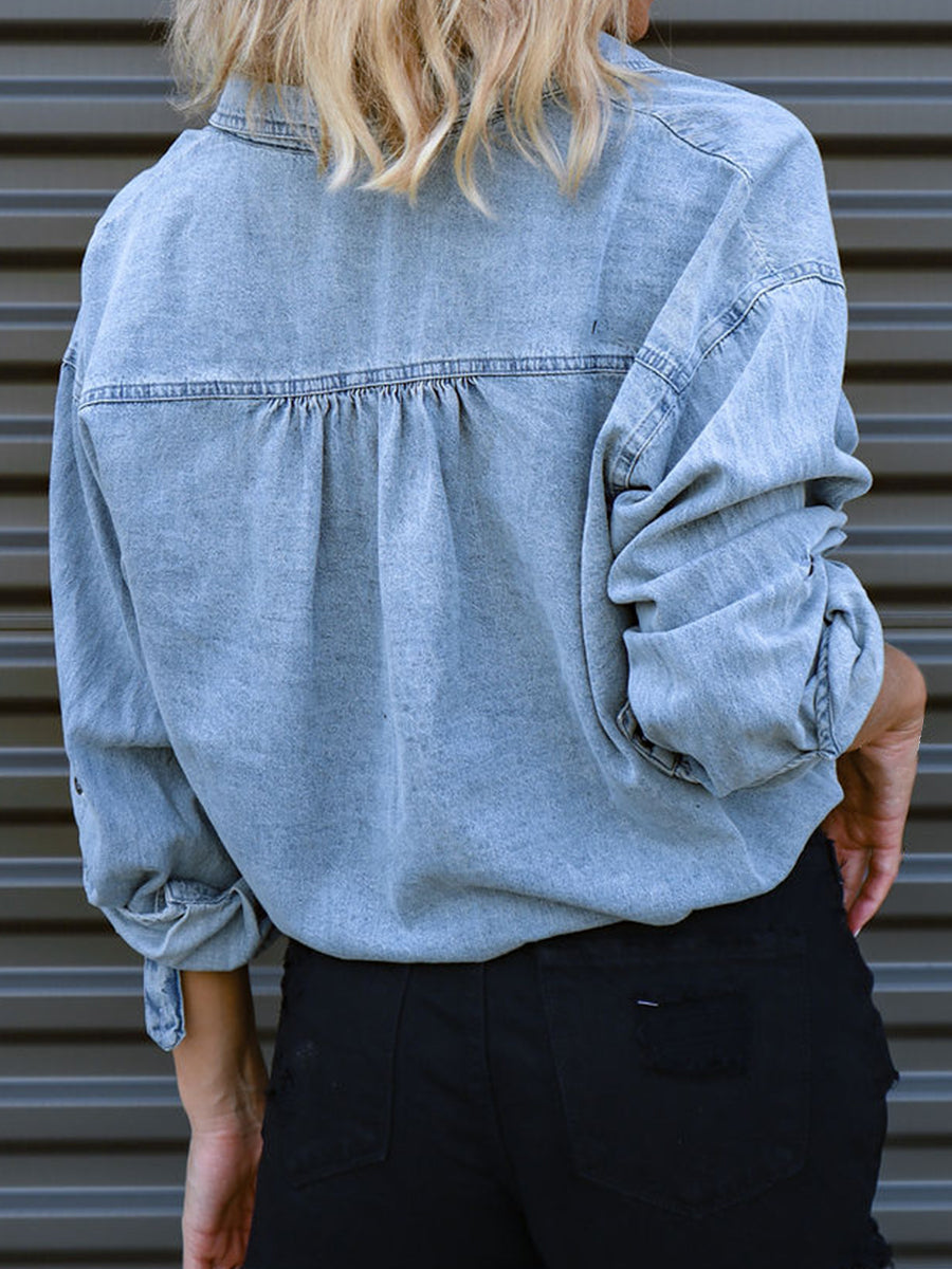 Tie Detail Denim Top 
