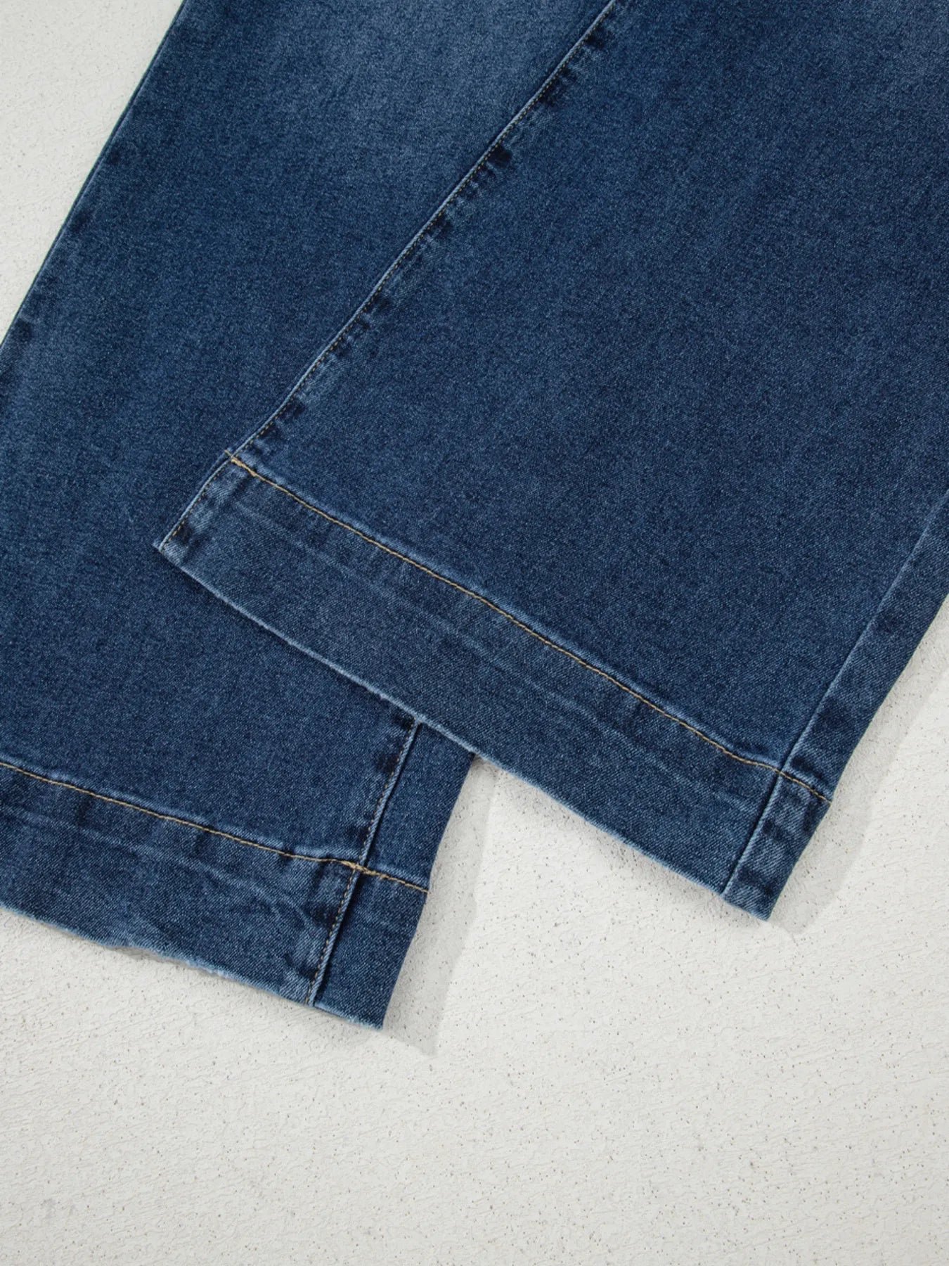 Cropped High Rise Wide Leg Jeans 