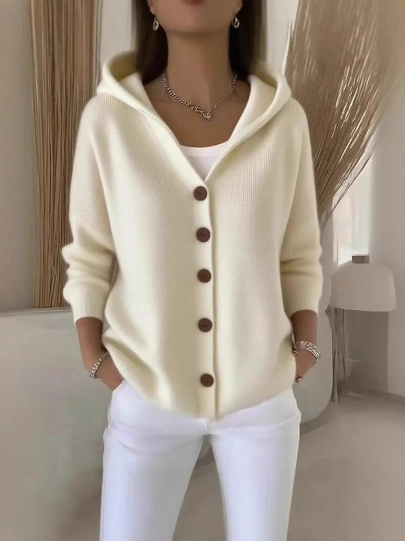 Full Size Button Up Long Sleeve Cardigan Plus Size 