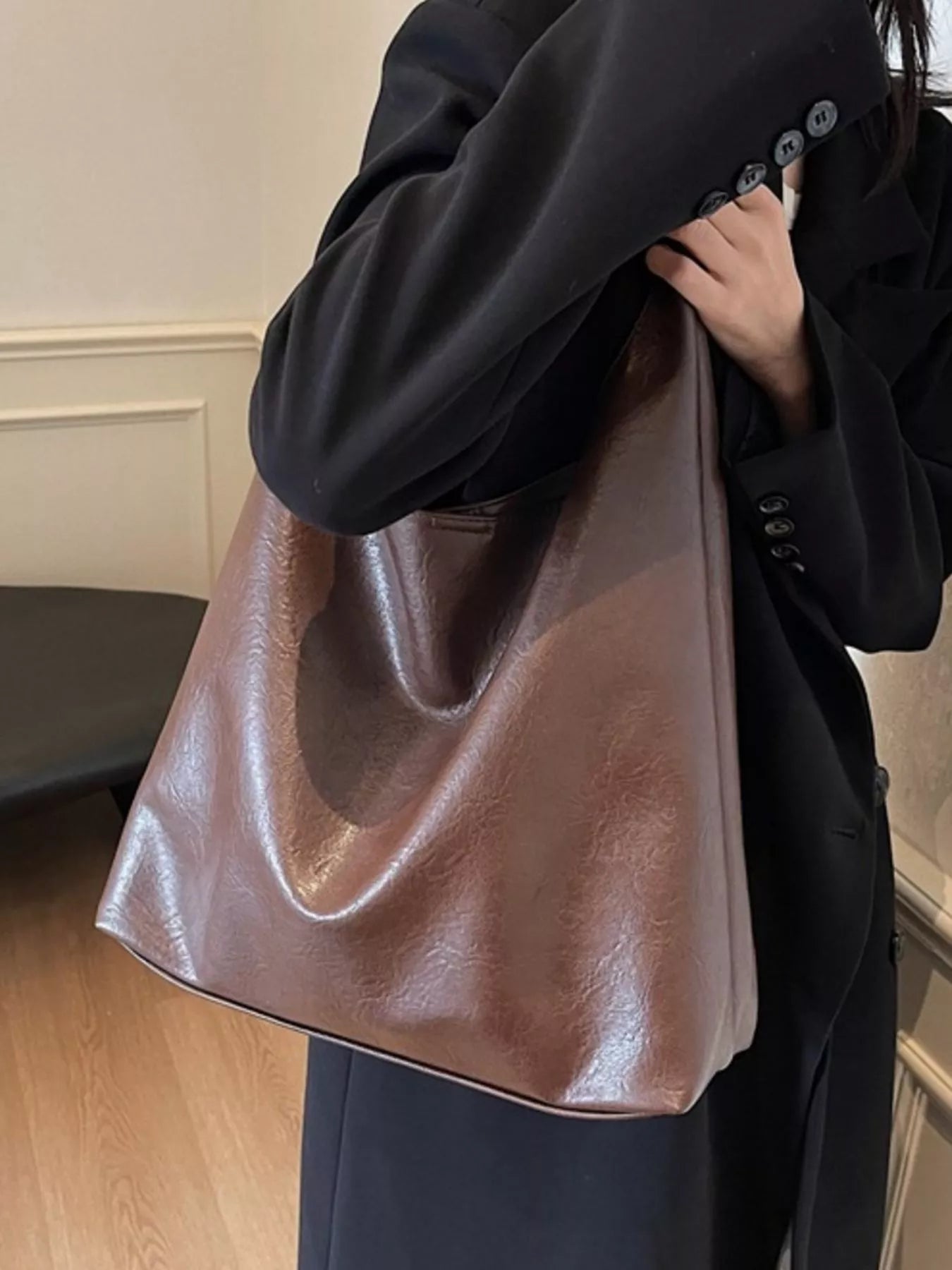 PU Leather Tote Bag 