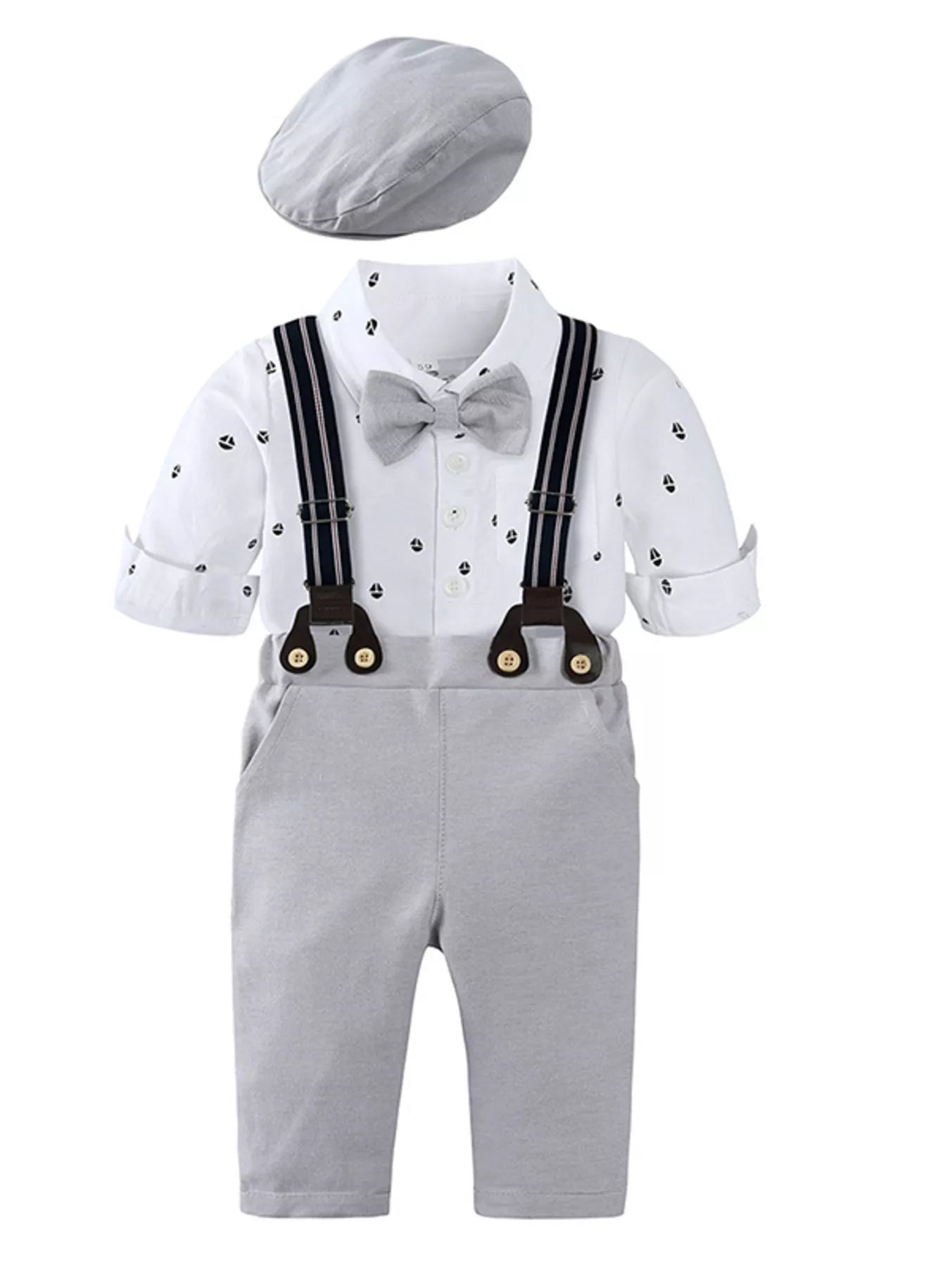 Children's Button Up Shirt and Overall Set 