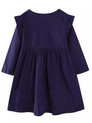 Children's Embroidered Long Sleeve Casual Dress 