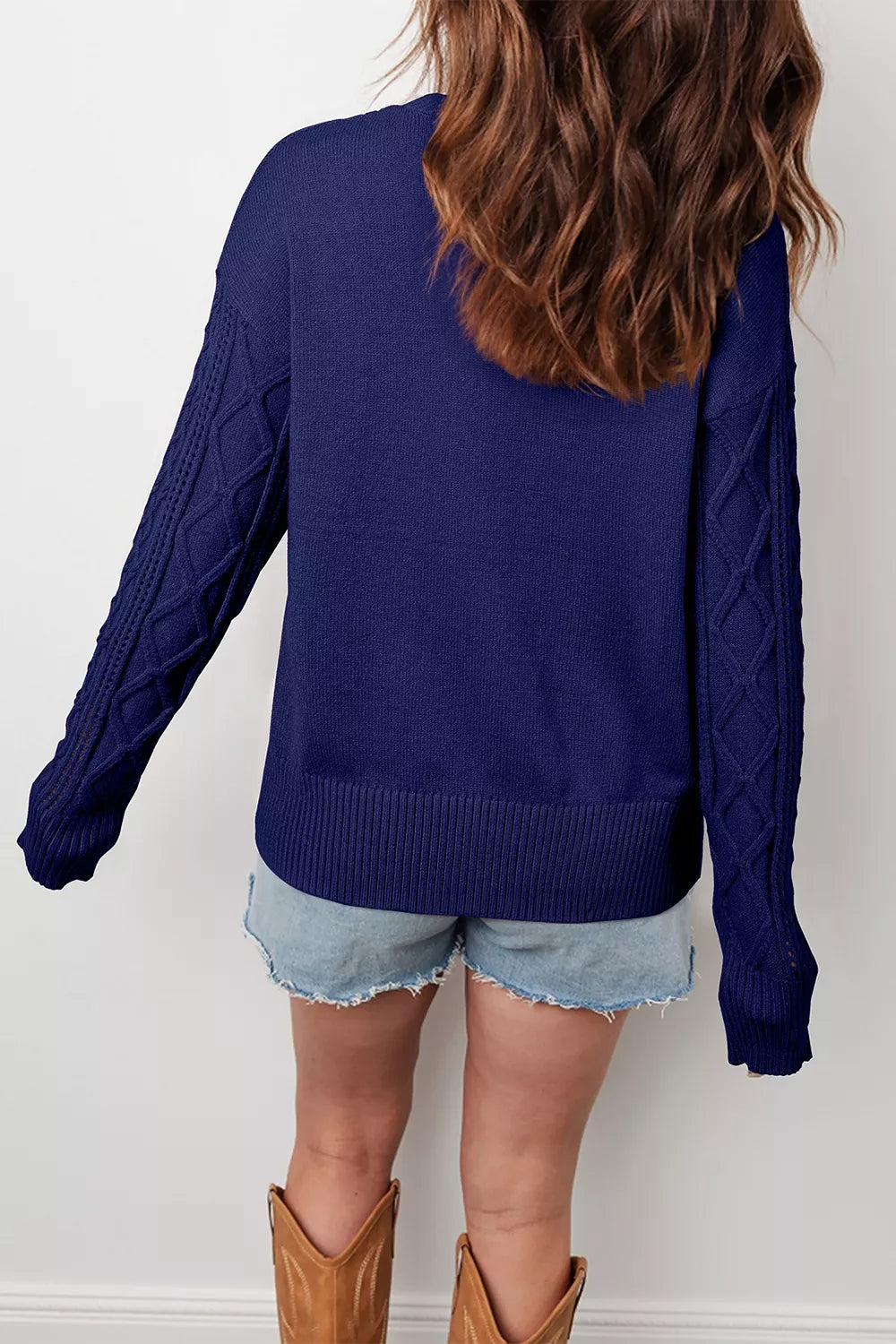 Classic Texture Knit Long Sleeve Sweater 