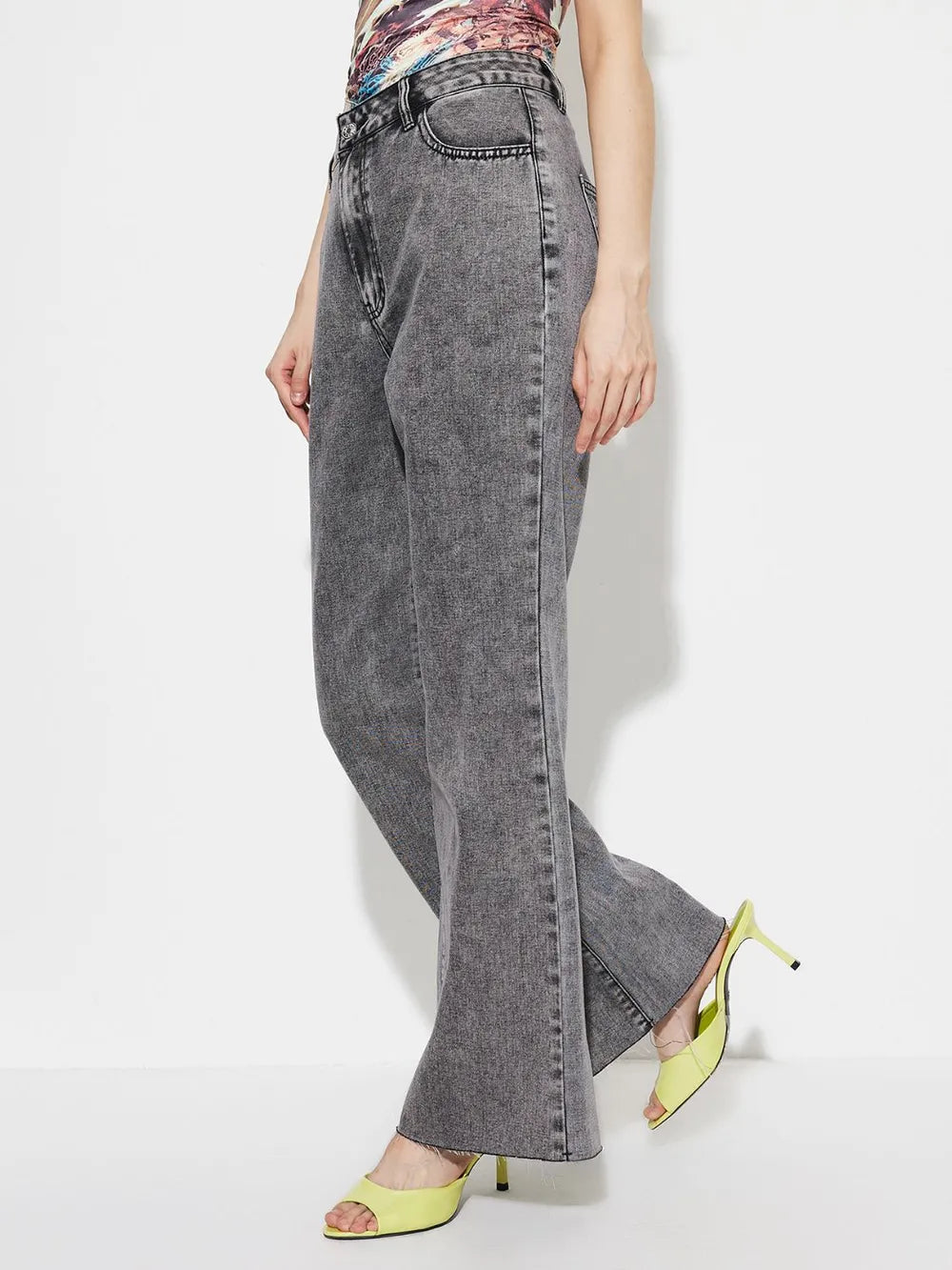 High Waist Bootcut Jeans with Pockets 