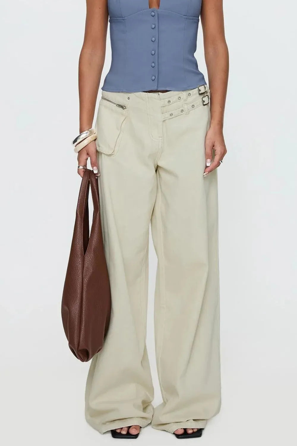 Wide Leg Jeans with Pockets 