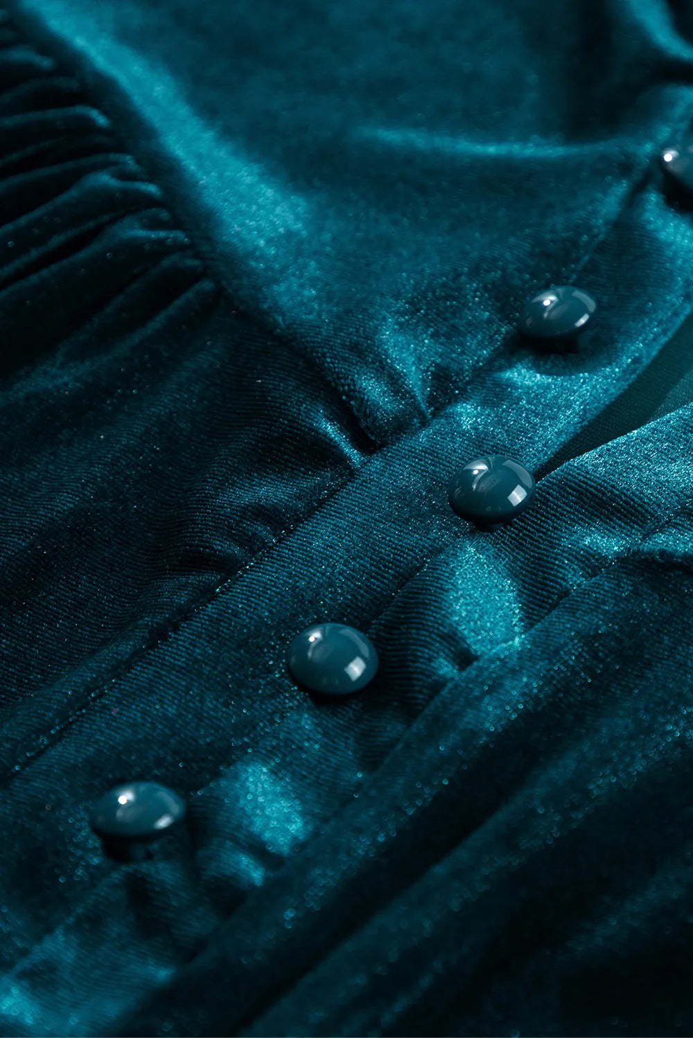 Notched Long Sleeve Velvet Top 