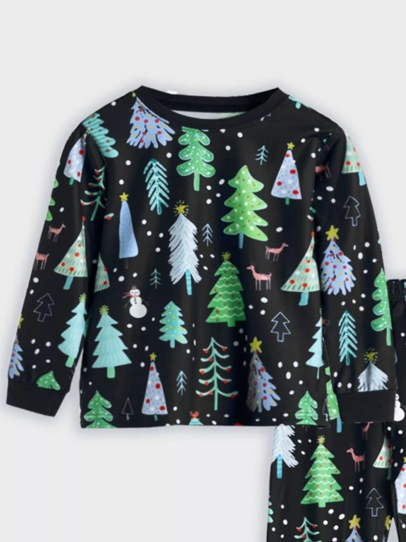 Children's Christmas Tree Print Pajama Set 