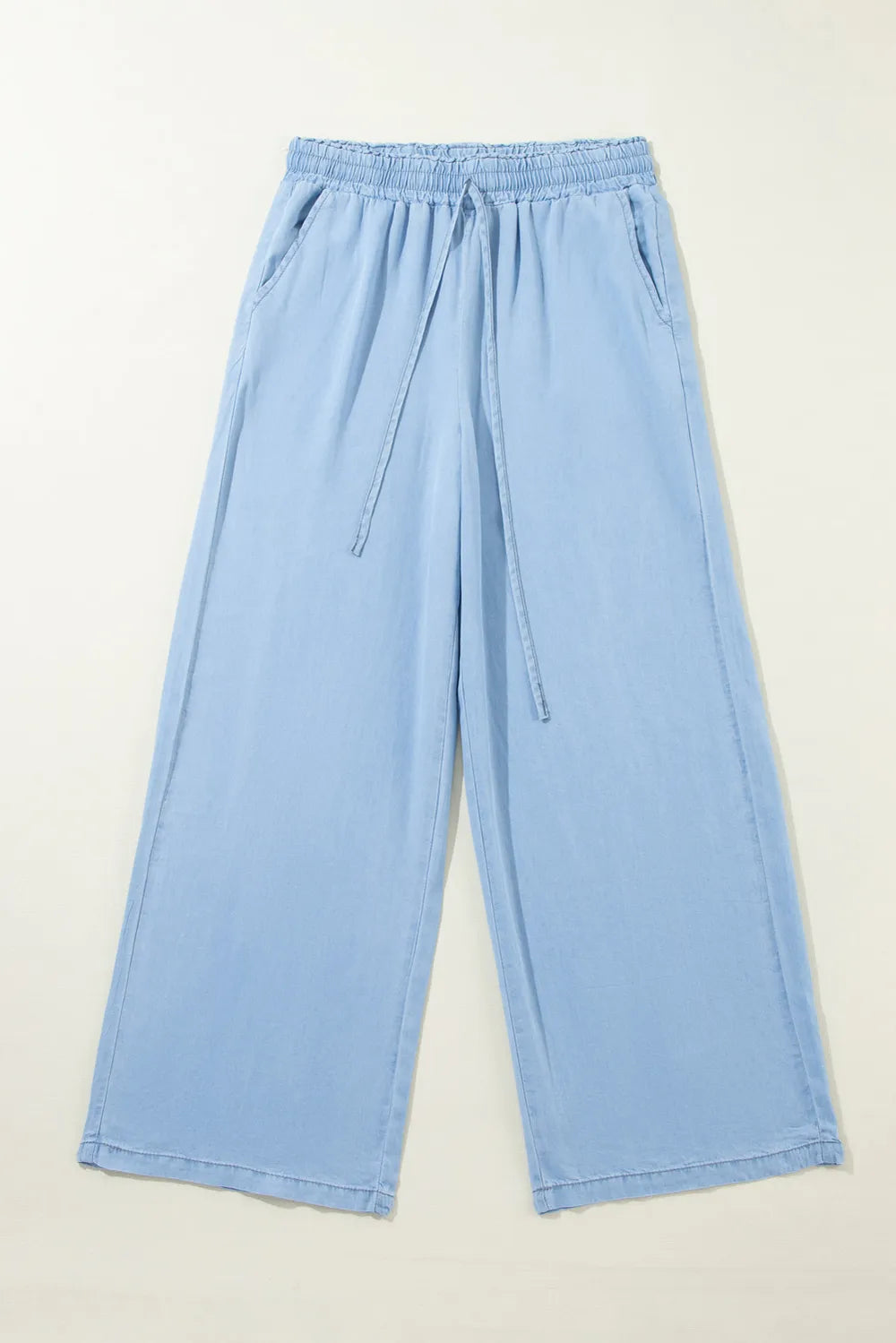 Drawstring Wide Leg Jeans 