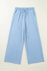 Drawstring Wide Leg Jeans 