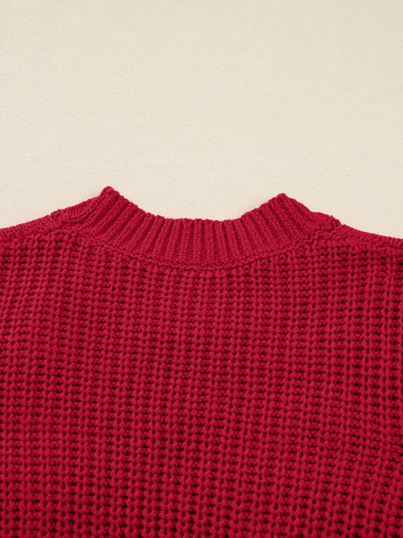 Plaid Lace Up Detail Christmas Holiday Puff Short Sleeve Sweater 