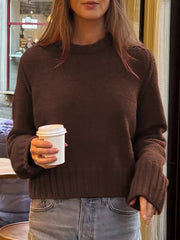 Ribbed Round Neck Sweater 