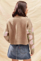 SO ME Strawberry Fruit All Over Button Sweater Cardigan 