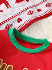 Children's Christmas Reindeer Striped Pajama Set 