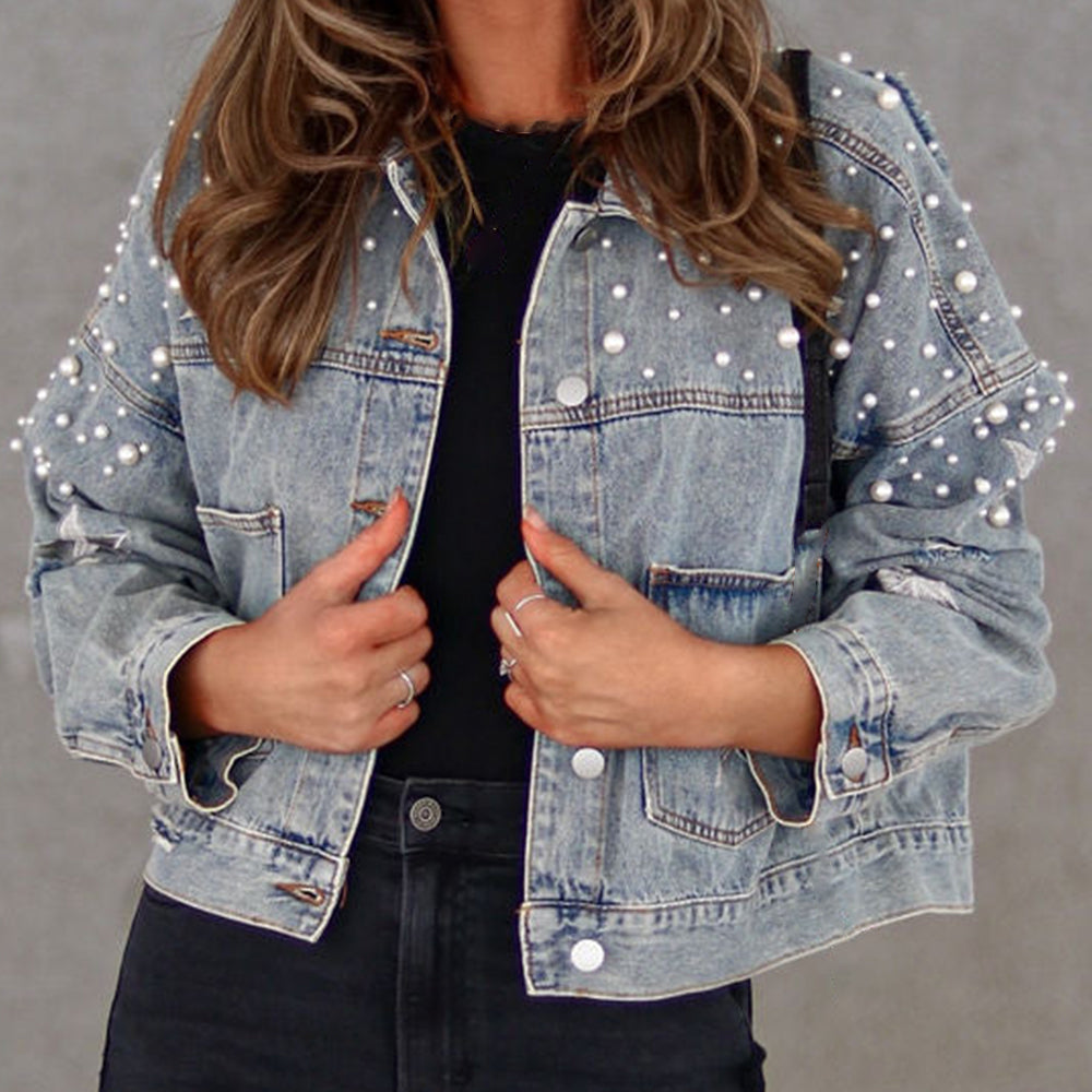 Bead Detail Denim Jacket 