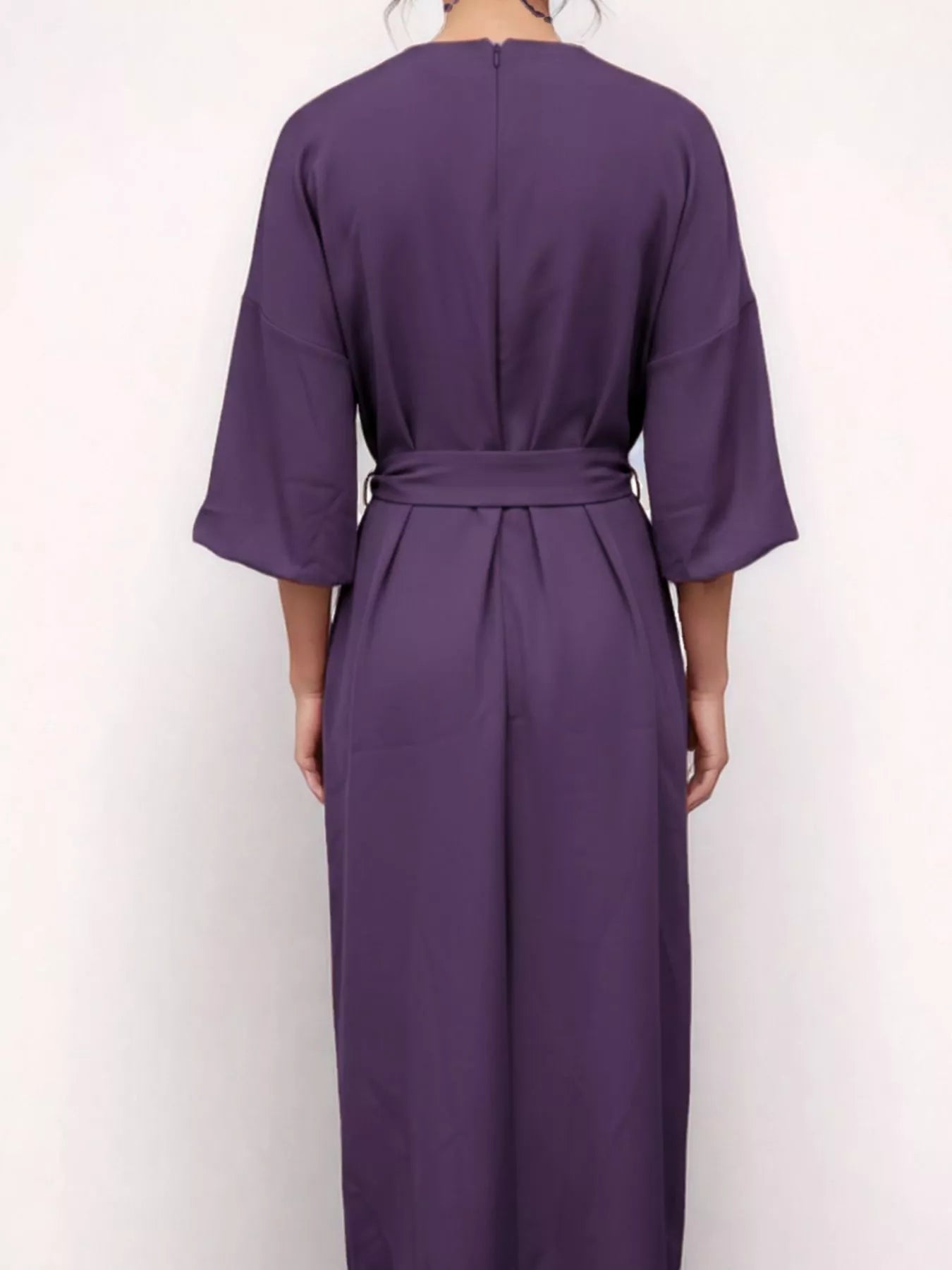 Round Neck 3/4 Sleeve Dress 