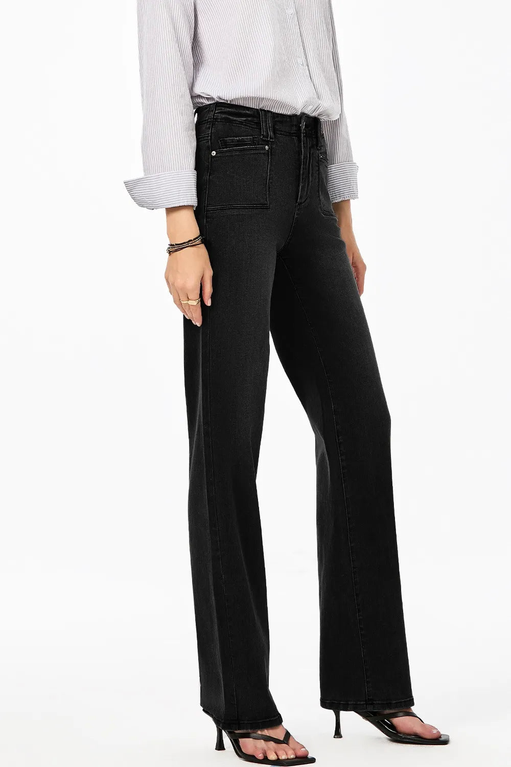 High-Waisted Wide-Leg Vintage Wash Jeans 