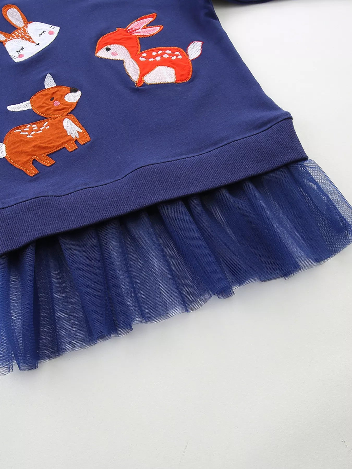 Children's Cute Animal Tulle Hem Sweatshirt 