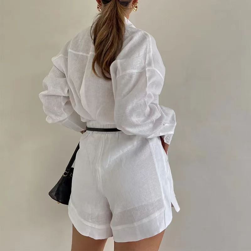 EasyBreeze Linen Blend Blouse & Shorts Set | Relaxed Warm-Weather Outfit 