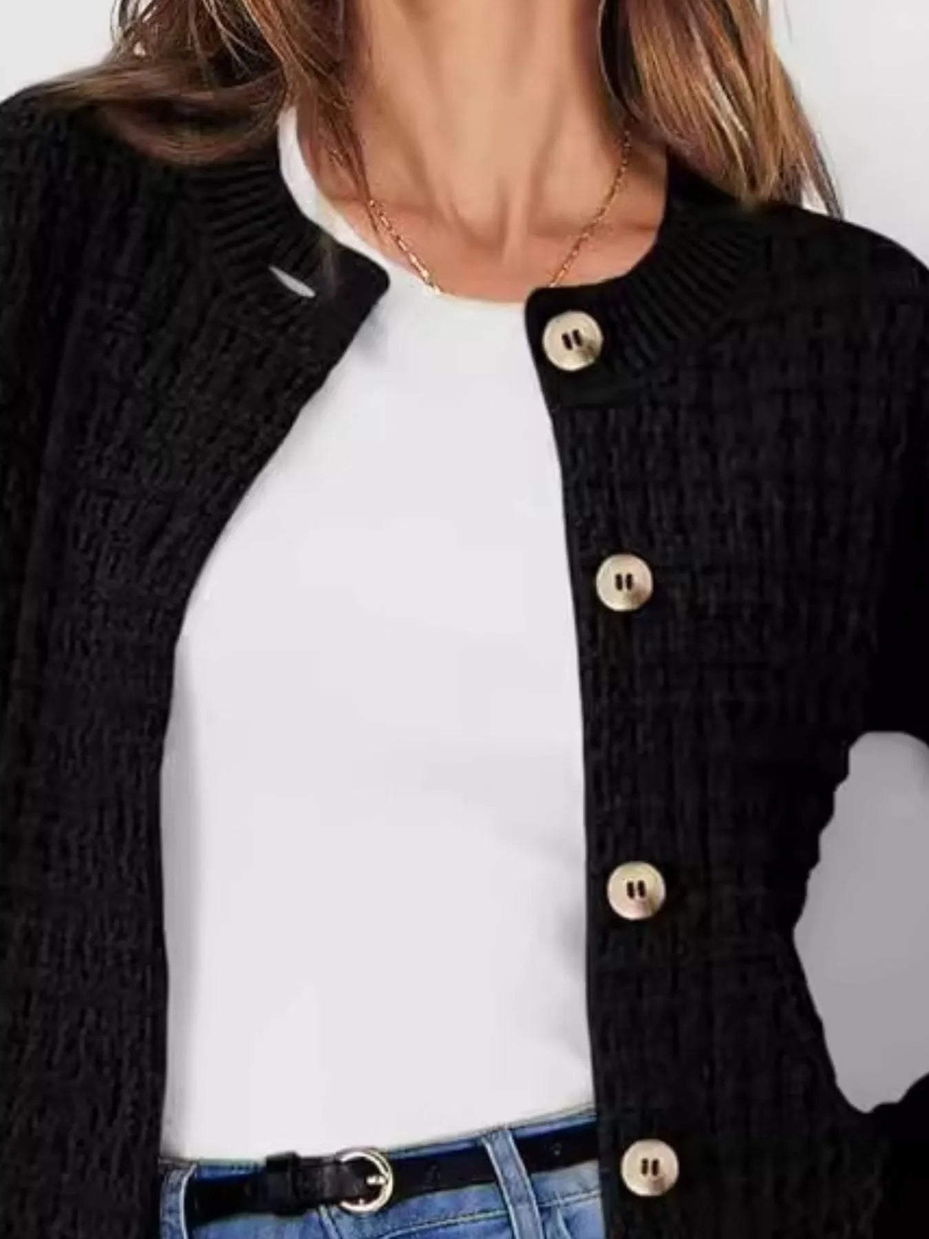 Button-Up Long Sleeve Cardigan 