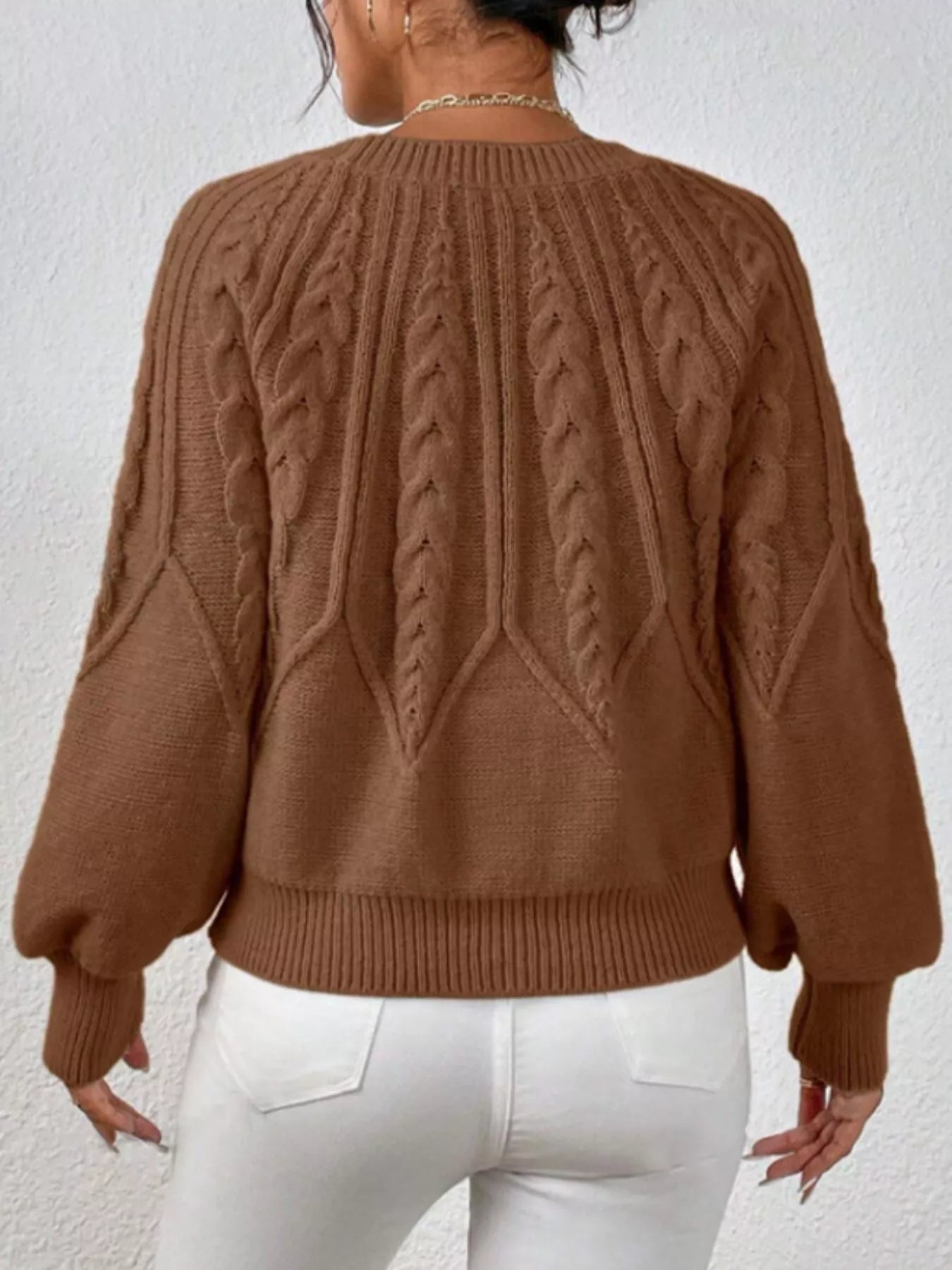 Cable Knit Long Sleeve Sweater 