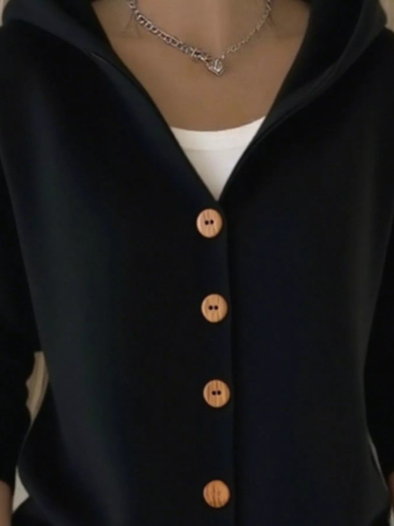 Full Size Button Up Long Sleeve Cardigan Plus Size 