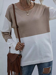 Color Block Round Neck Sweater 