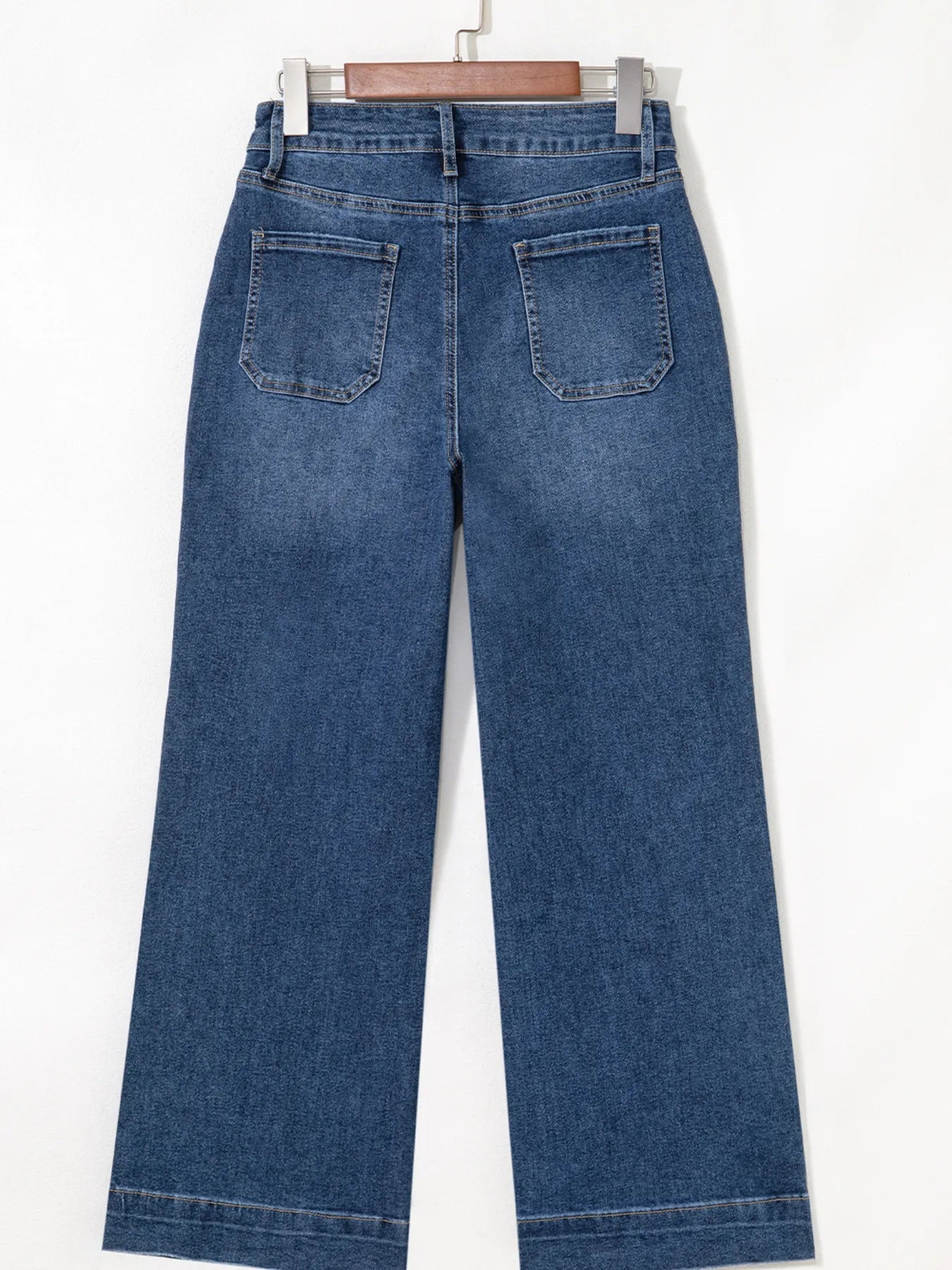 Cropped High Rise Wide Leg Jeans 