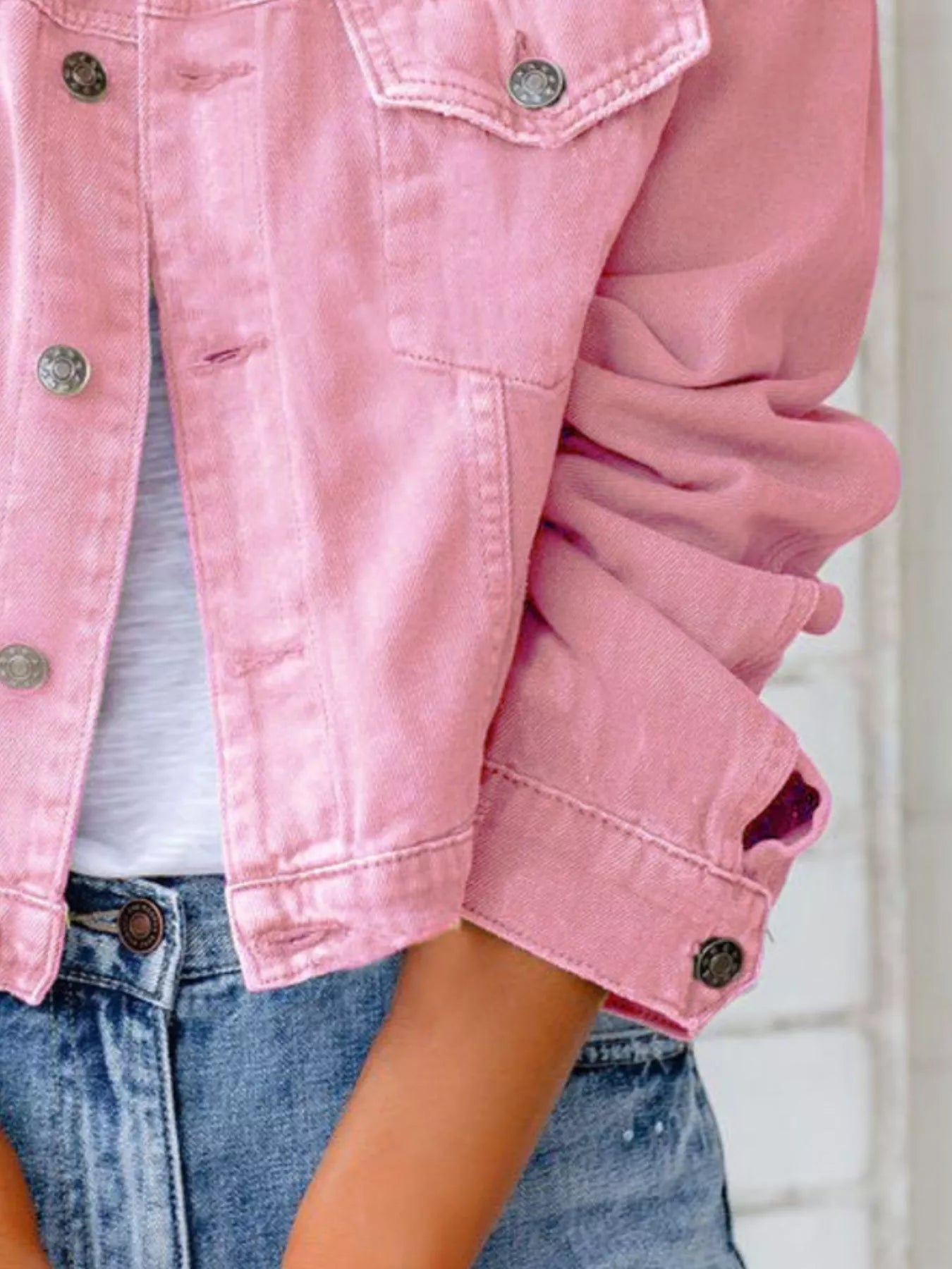 Button Up Long Sleeve Denim Jacket 
