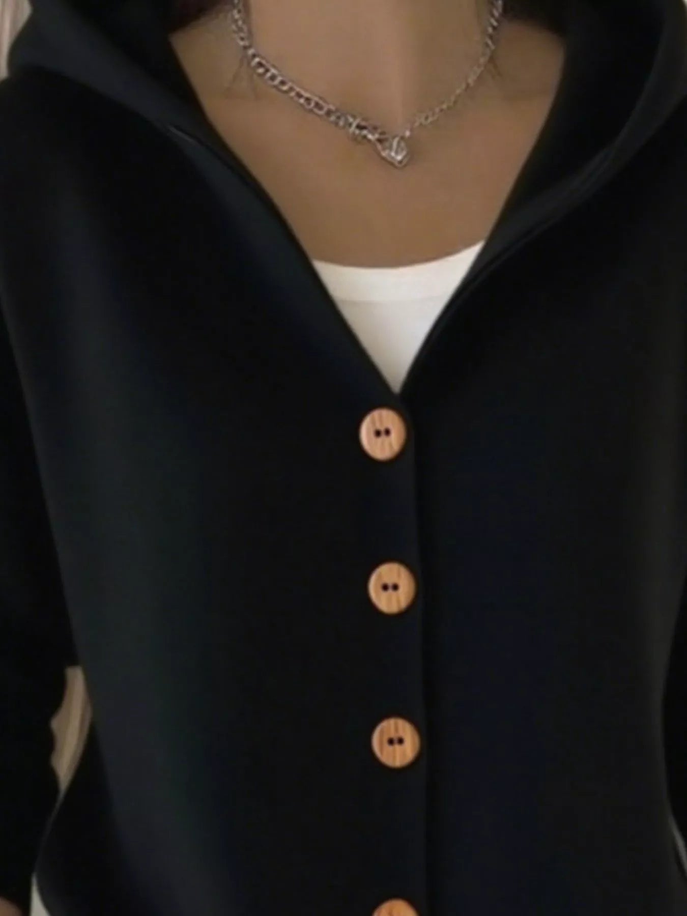 Full Size Hooded Button-Front Soft Knit Cardigan Plus Size 