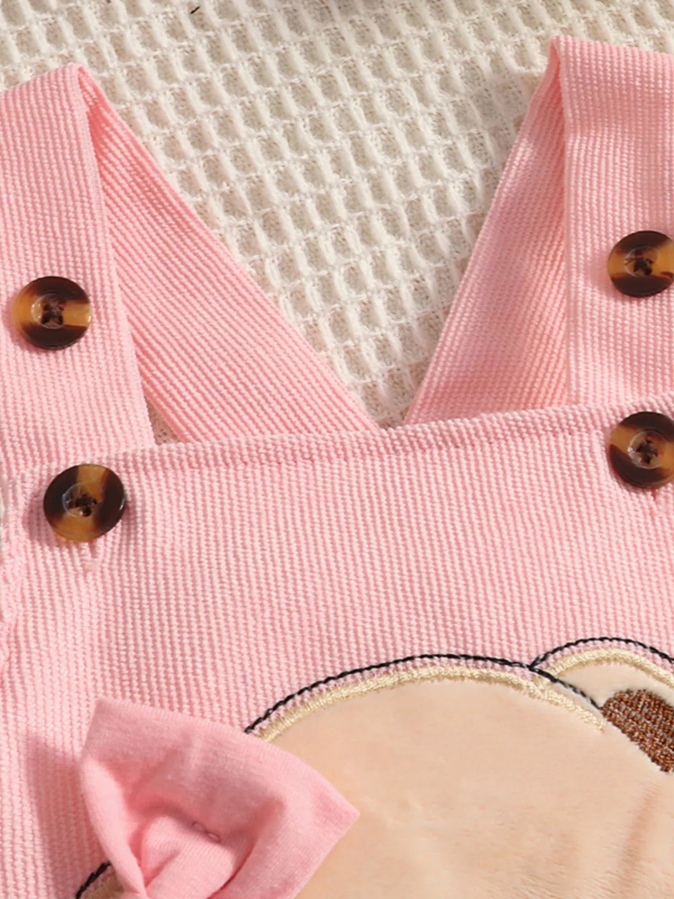 Children's Polka Dot Top and Overalls Set with Headband 