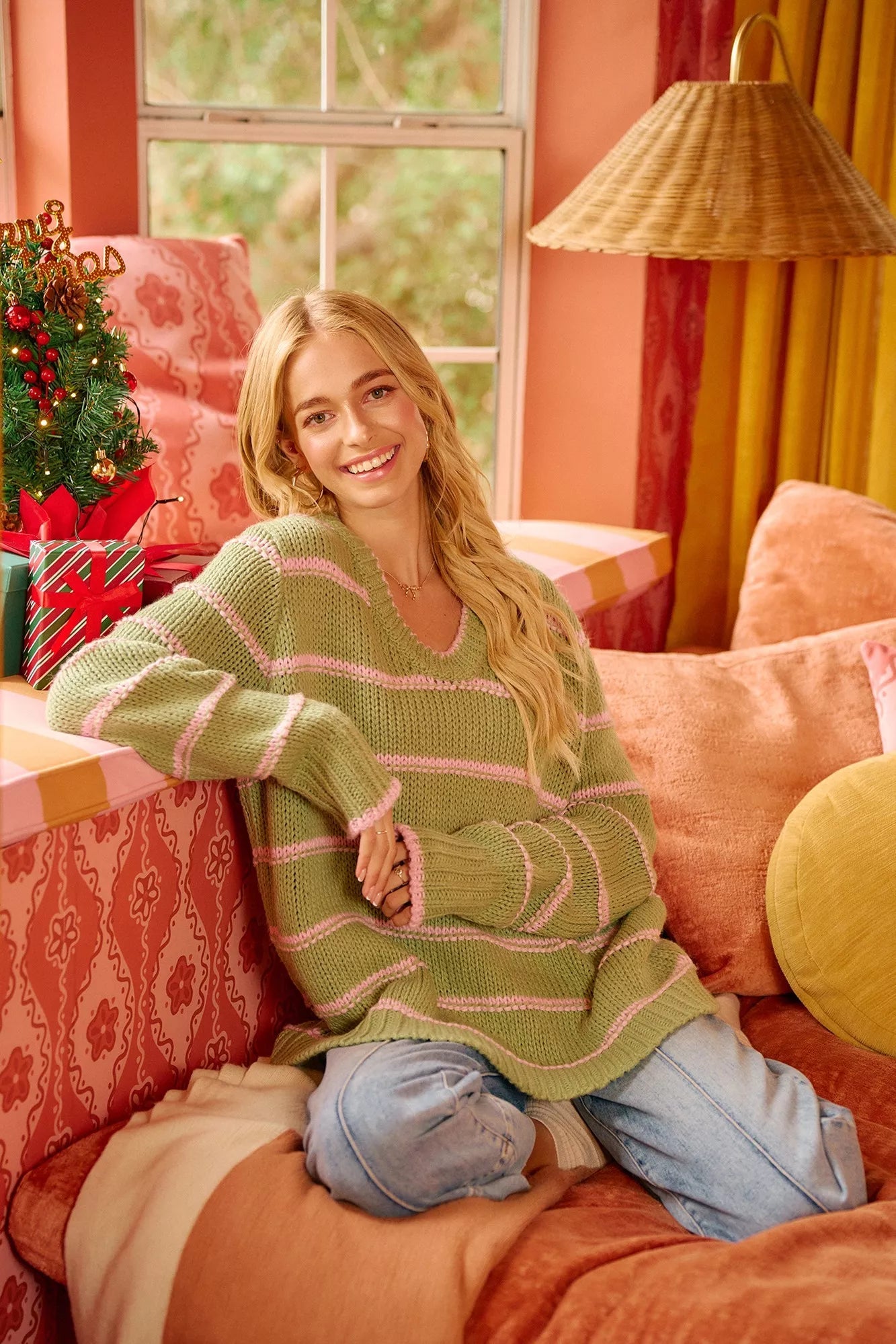 BiBi Striped Long Sleeve Sweater 